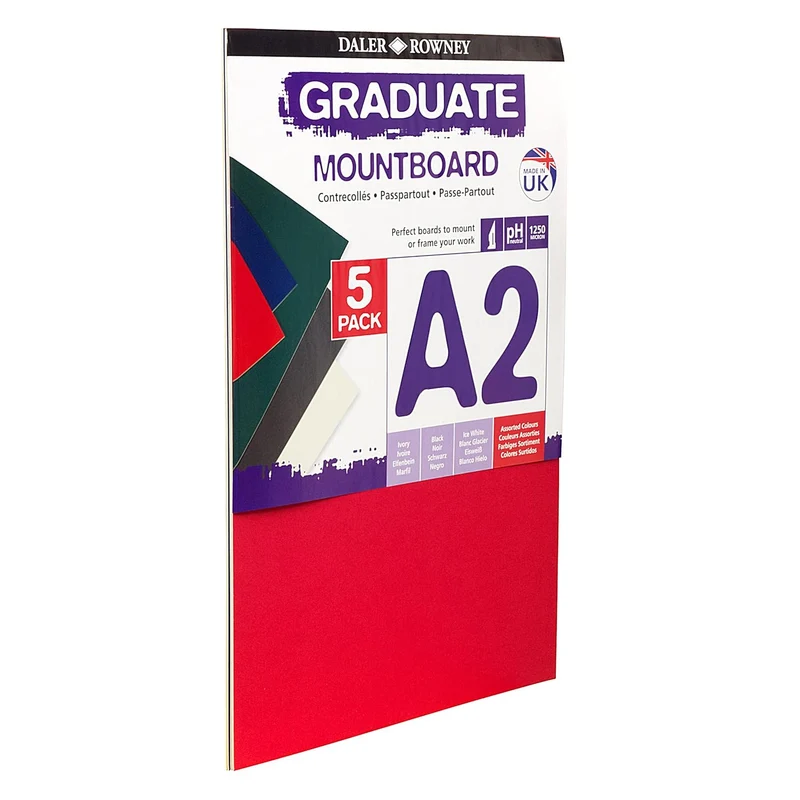 Daler Rowney - A2 Graduate Mountboard 5x Assorted colours