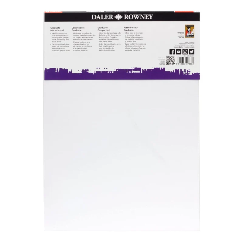 Daler Rowney - A2 Graduate Mountboard 5x Assorted colours