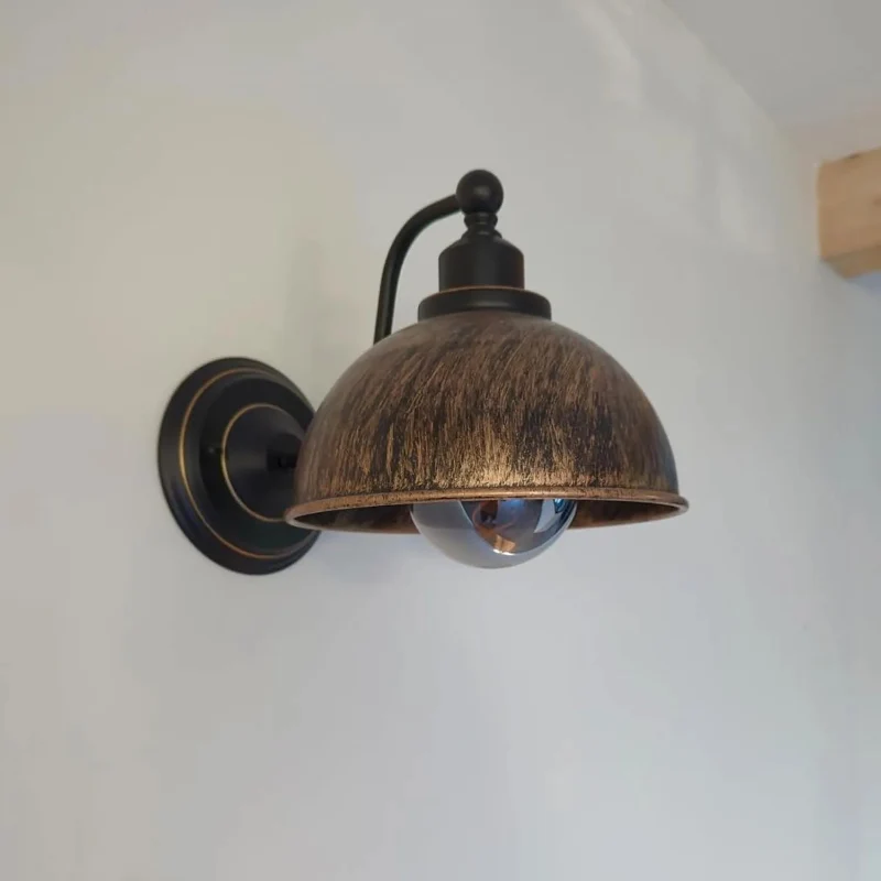 LEDSone Industrielle Wandleuchte Vintage Eisen Lampenschirm Wandlampe ~3298