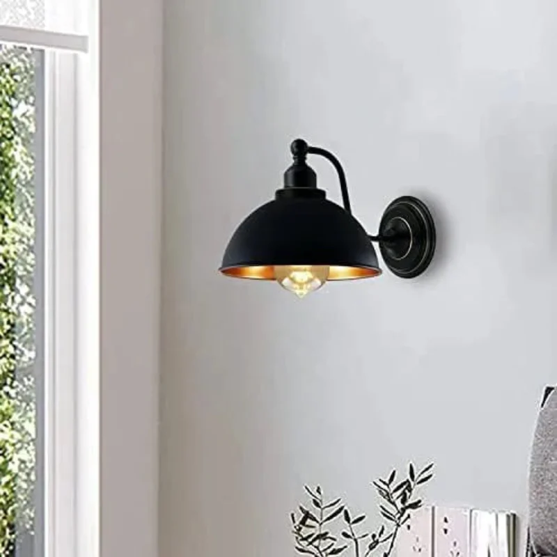 LEDSone Industrielle Wandleuchte Vintage Eisen Lampenschirm Wandlampe ~3298