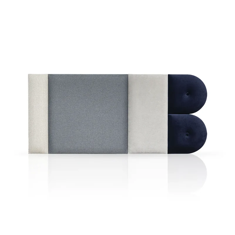 Padded Wall Panels Set 3 Grey