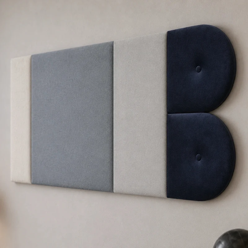 Padded Wall Panels Set 3 Grey