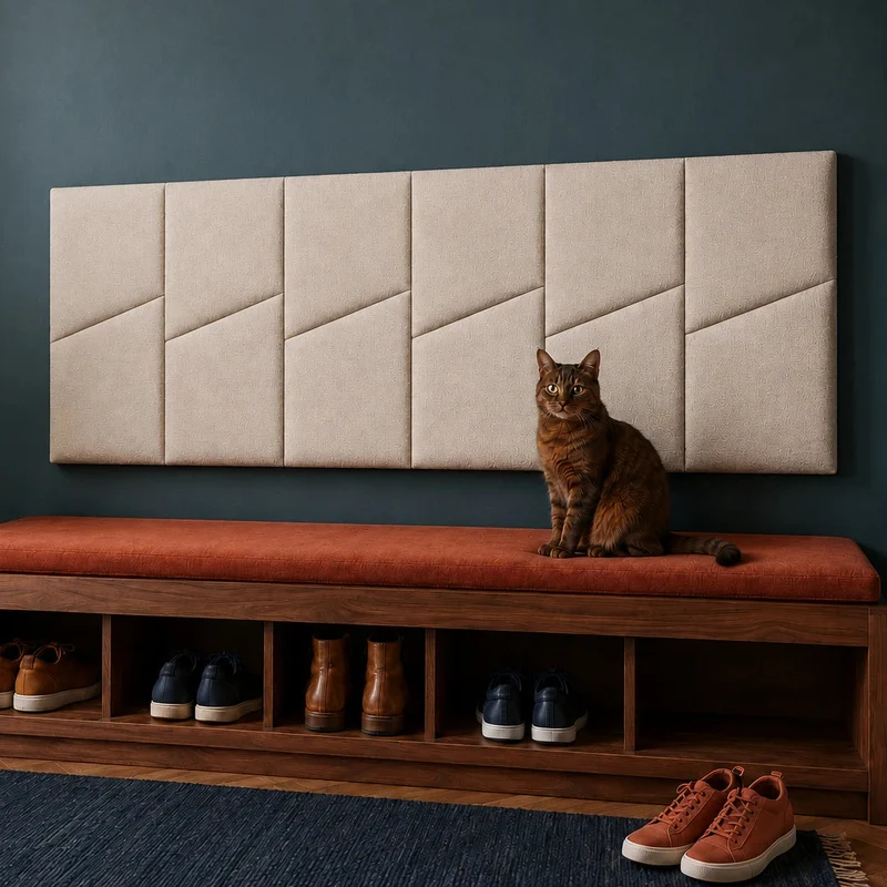 Padded Wall Panels Set 2 Cream