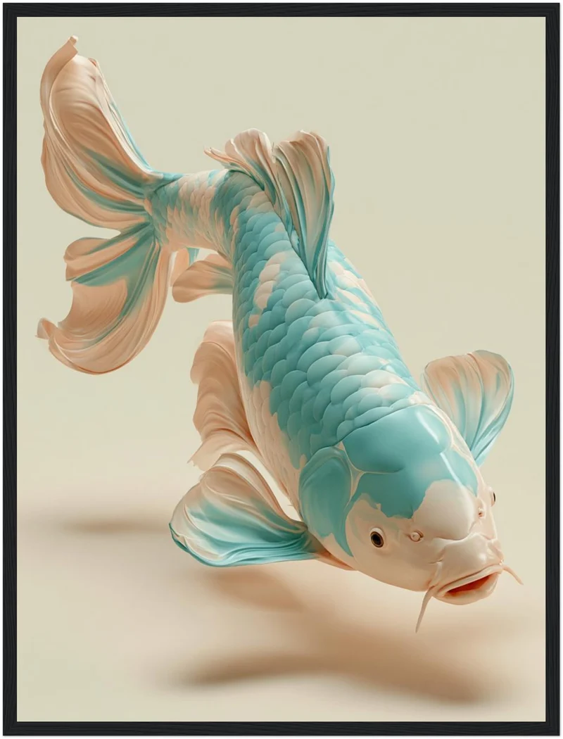 Koi Fisch türkis Poster
