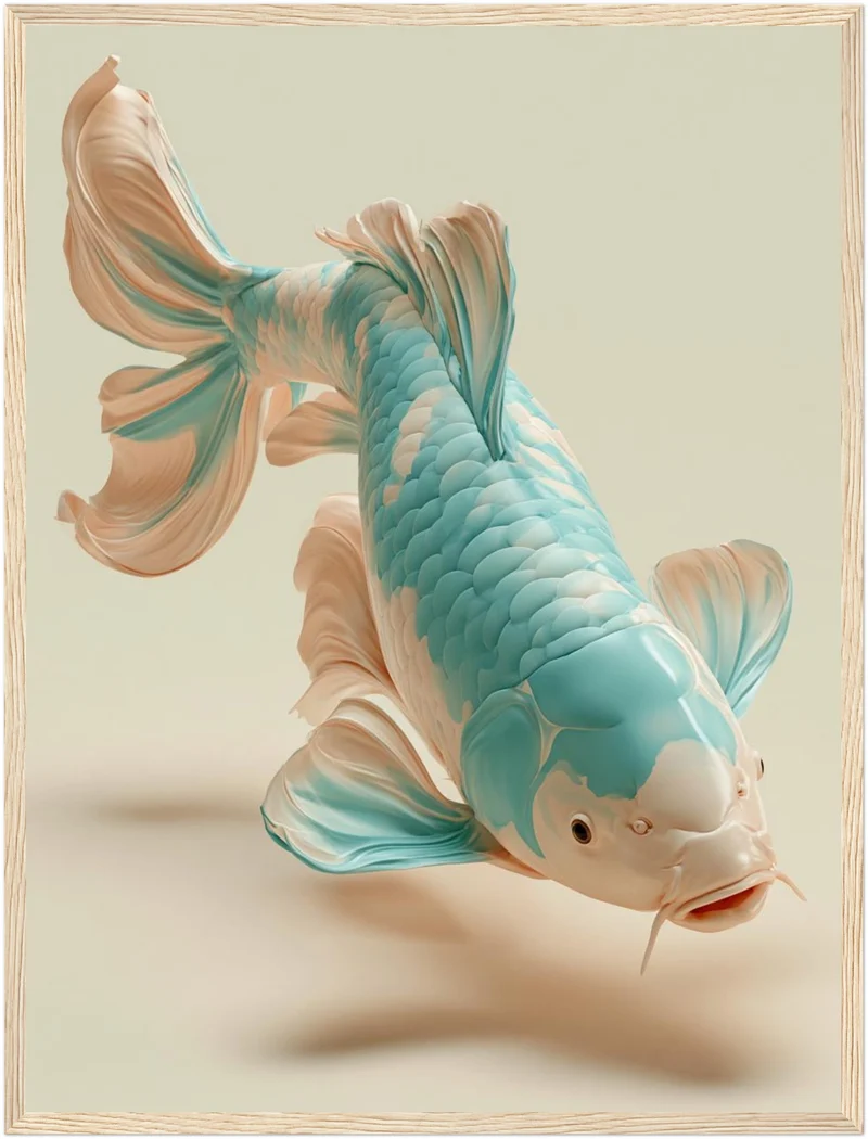 Koi Fisch türkis Poster