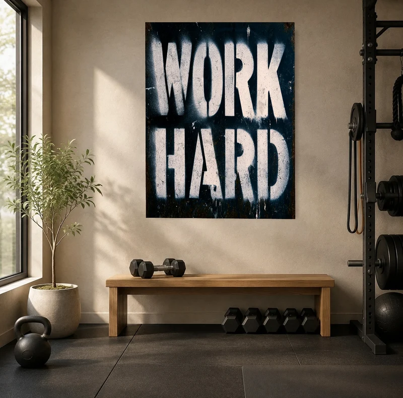 Work Hard Stencil Leinwand