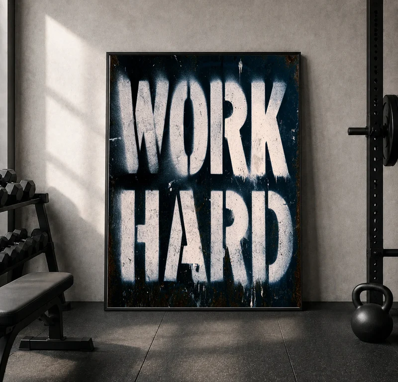 Work Hard Stencil Leinwand