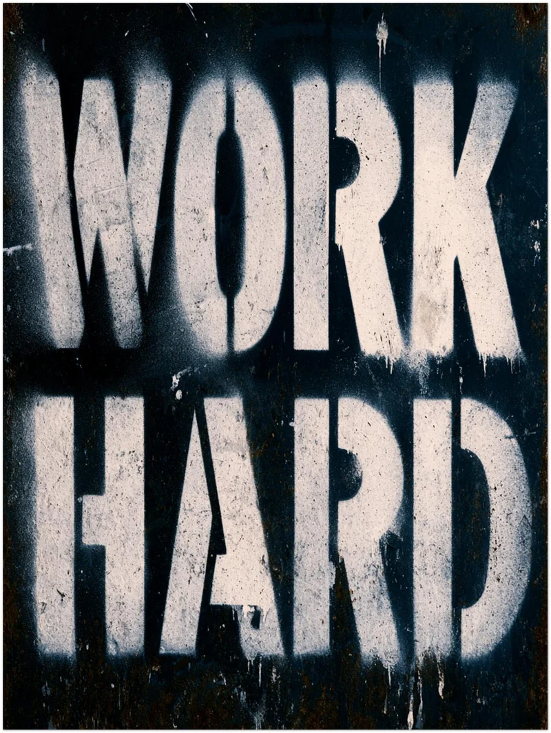 Work Hard Stencil Poster