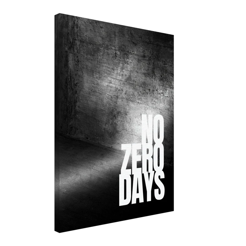 No Zero Days Beton Leinwand