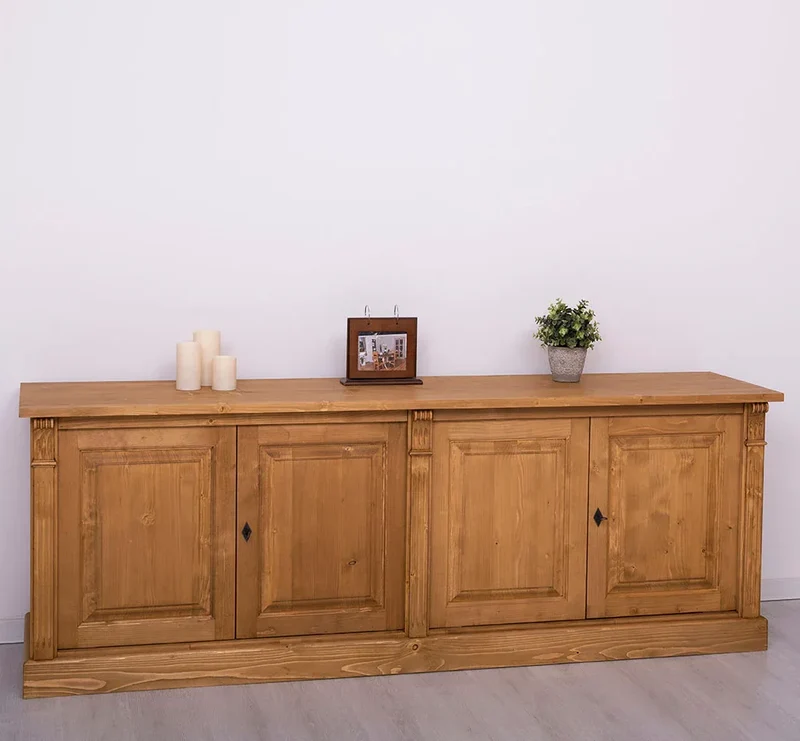 Großes Sideboard aus Massivholz mit 4 Türen