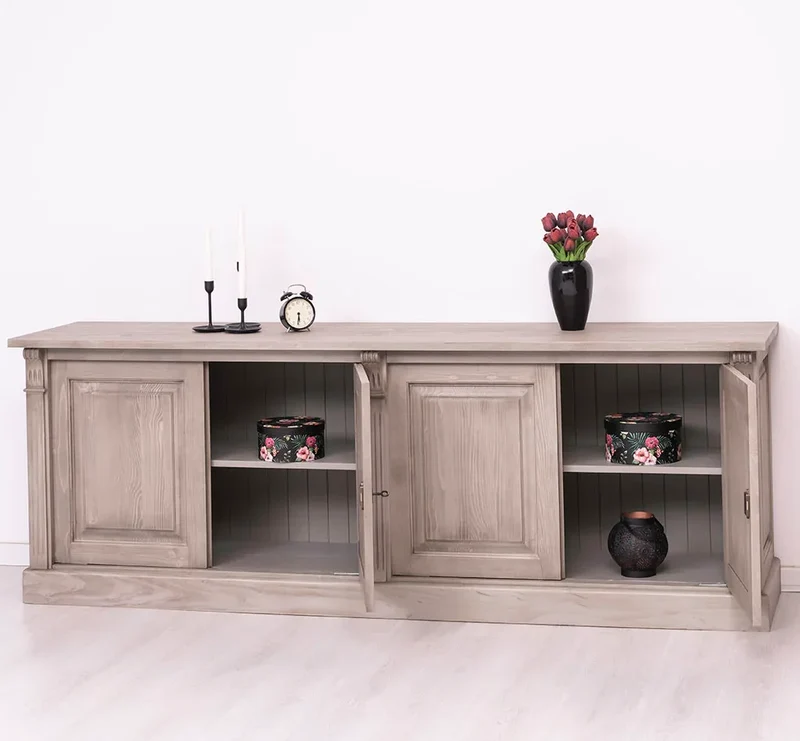 Großes Sideboard aus Massivholz mit 4 Türen