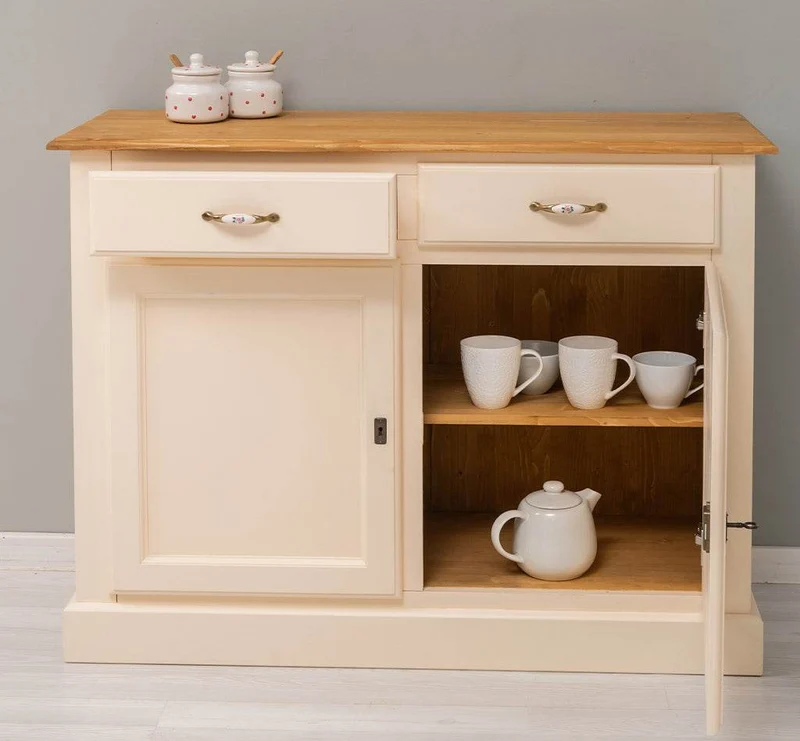 Massives Sideboard mit zwei Schubladen und Schranktüren