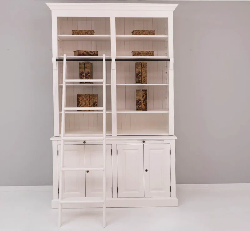 Vintage Bücherschrank aus Massivholz | Bibliothek | 2-teilig