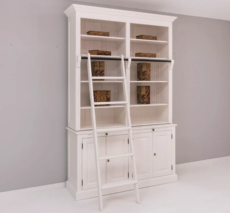 Vintage Bücherschrank aus Massivholz | Bibliothek | 2-teilig