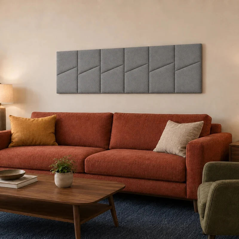Padded Wall Panels Set 2 Grey