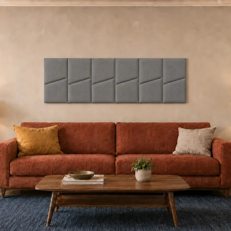 Padded Wall Panels Set 2 Grey