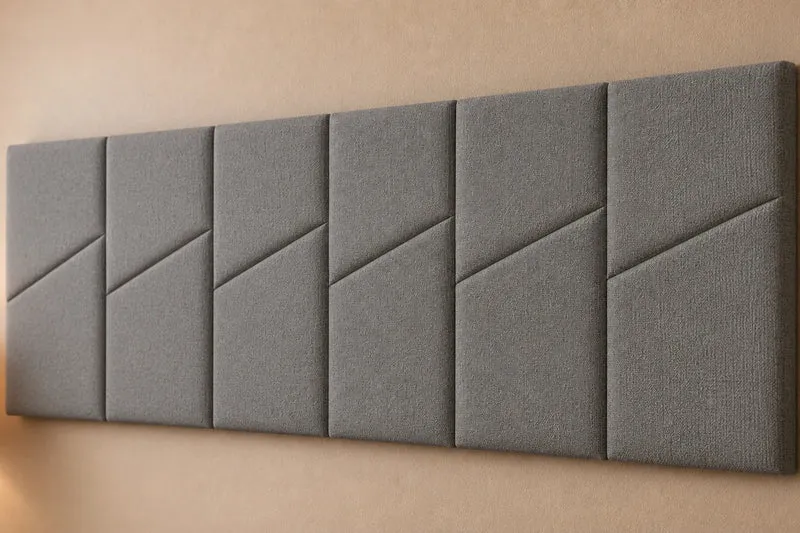Padded Wall Panels Set 2 Grey