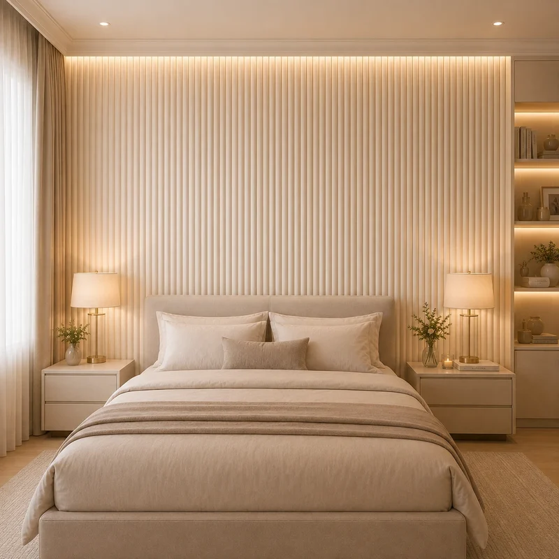 MDF Fluted Wall Panels - Beige