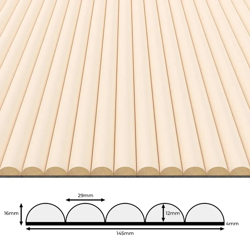 MDF Fluted Wall Panels - Beige