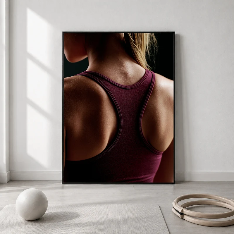 Sportlerin Rueckenansicht Leinwand