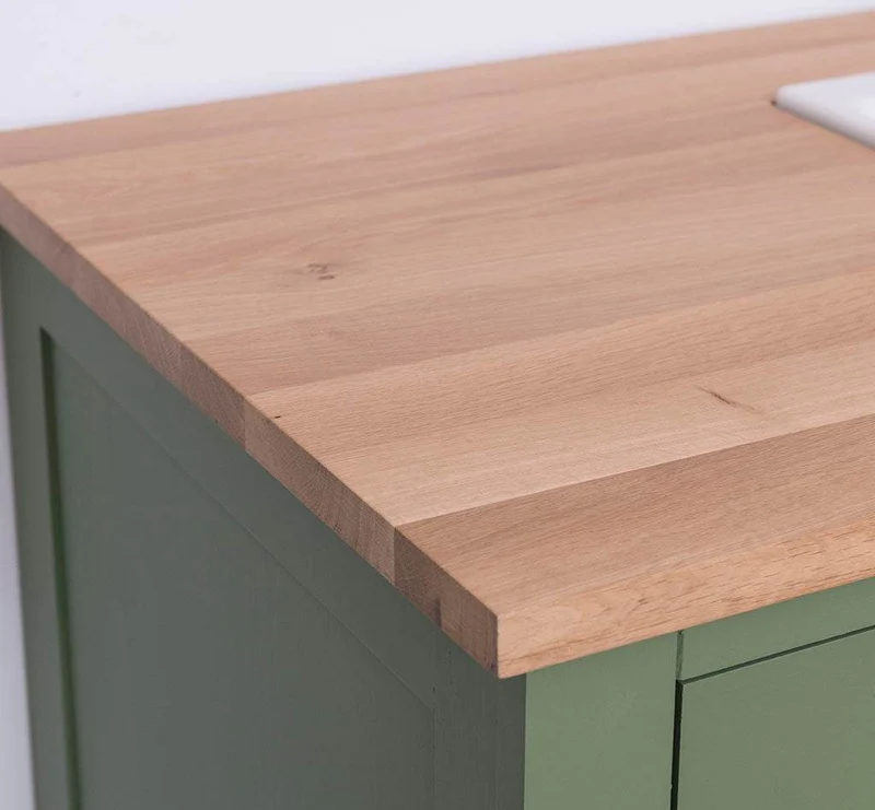 Spülbeckenschrank aus Massivholz | Waschtisch mit 4 Türen und 2 Schubladen