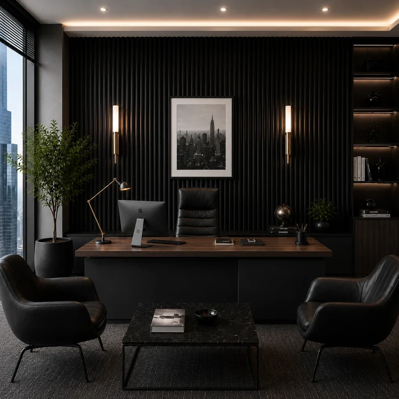 MDF Fluted Wall Panels - Black Matt