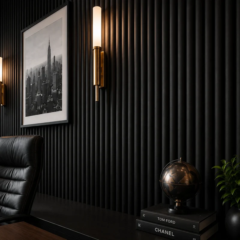 MDF Fluted Wall Panels - Black Matt