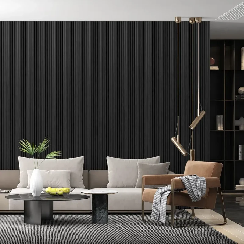 MDF Fluted Wall Panels - Black Matt