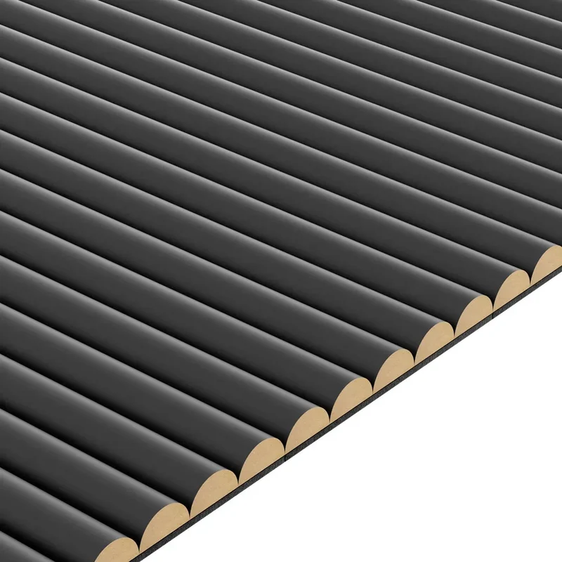 MDF Fluted Wall Panels - Black Matt