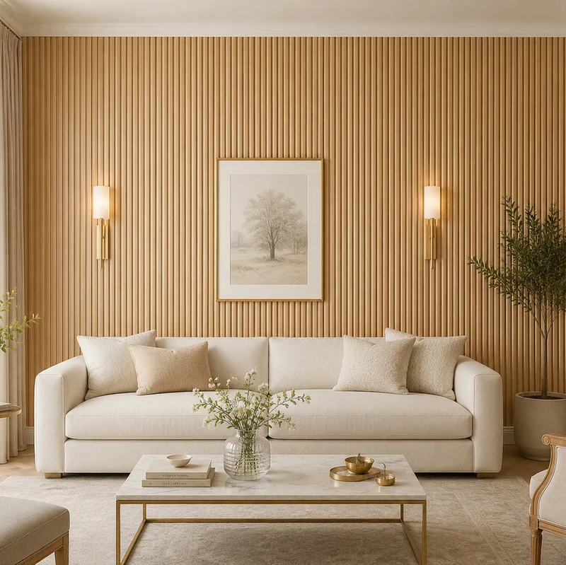 MDF Fluted Wall Panels - Natural Oak