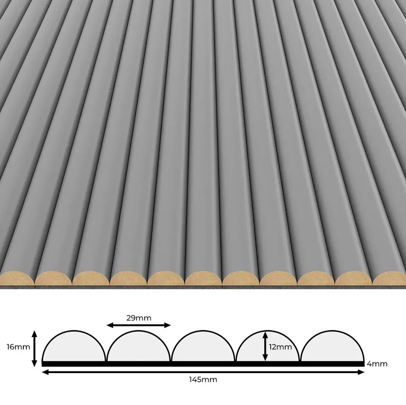 MDF Fluted Wall Panels - Grey