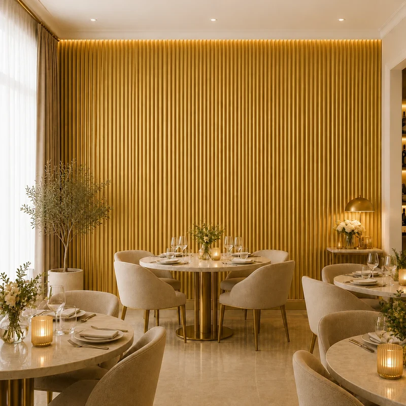 MDF Fluted Wall Panels - Golden