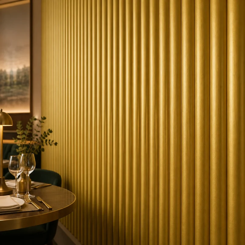 MDF Fluted Wall Panels - Golden