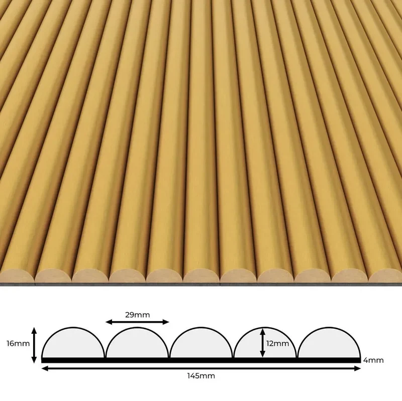 MDF Fluted Wall Panels - Golden
