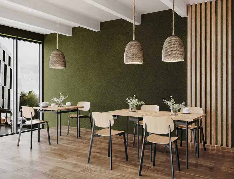 BEIGE Plain Acoustic Wallpaper - 90% Wool