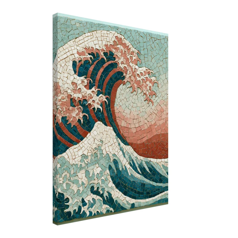 Große Welle Mosaik Leinwand