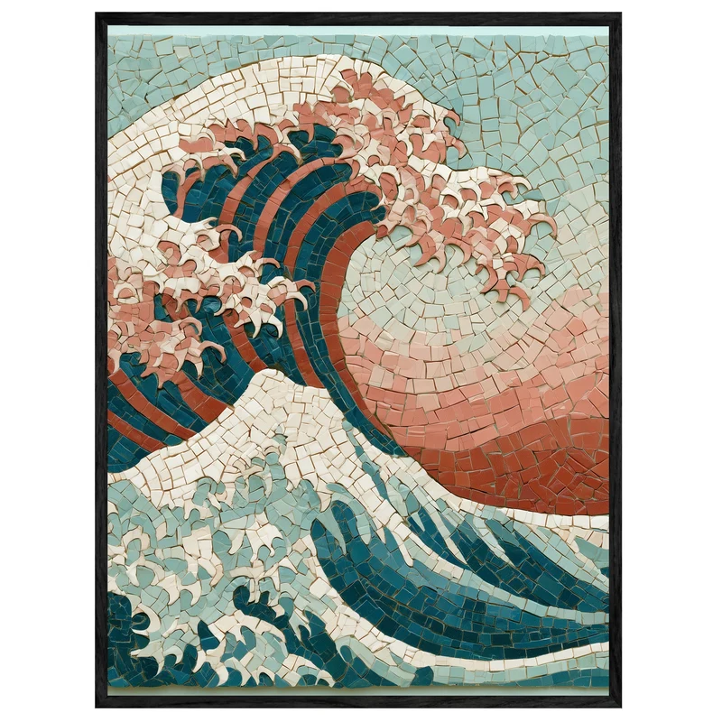 Große Welle Mosaik Leinwand