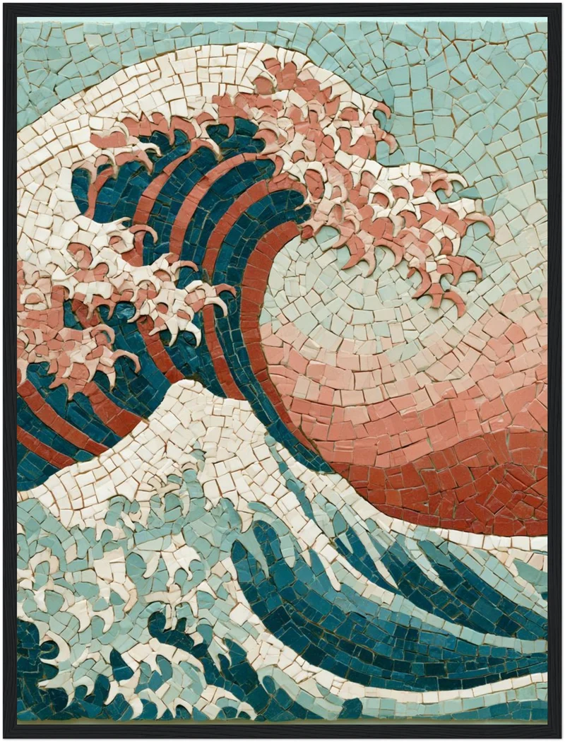 Große Welle Mosaik Poster