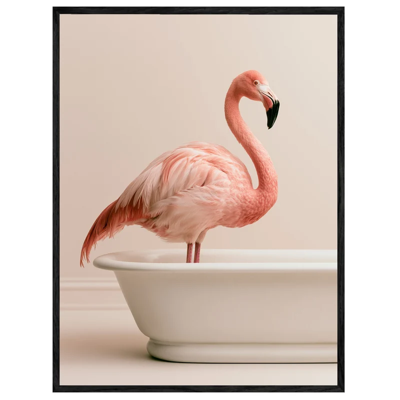 Flamingo in Badewanne Leinwand
