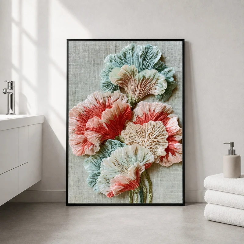Nelken Stickerei Pastell Poster