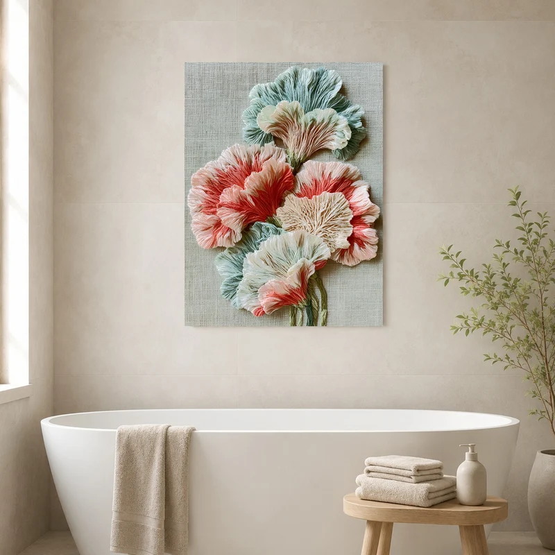 Nelken Stickerei Pastell Poster