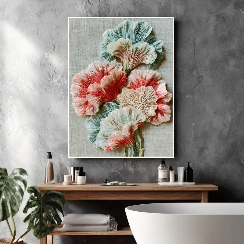 Nelken Stickerei Pastell Poster
