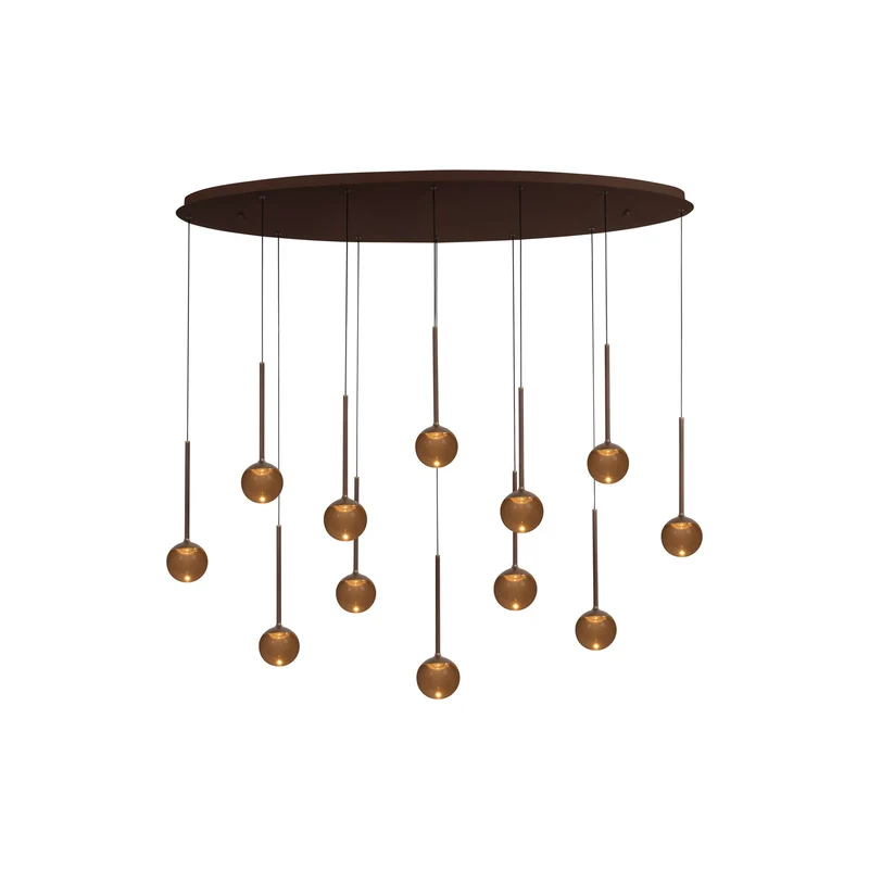 LED-Pendelleuchte Calina oval 12-flammig dimmbar mit einstellbarer Lichtfarbe