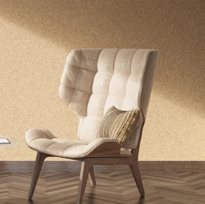 CAPPUCCINO Plain Acoustic Wallpaper - 90% Wool