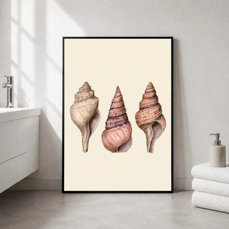 Drei Meeresschnecken Illustration Poster