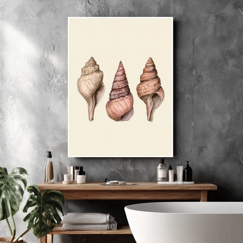 Drei Meeresschnecken Illustration Poster