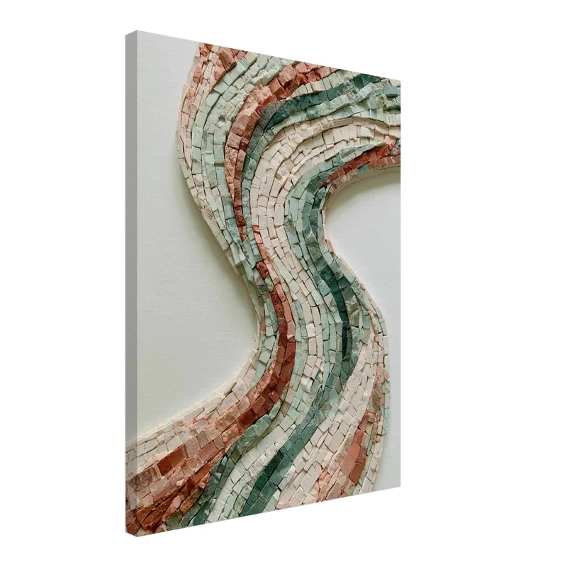 Mosaik Wellen Steinoptik Leinwand