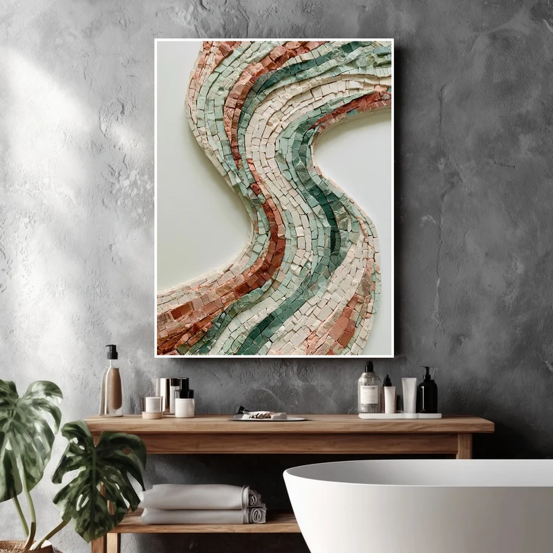 Mosaik Wellen Steinoptik Poster
