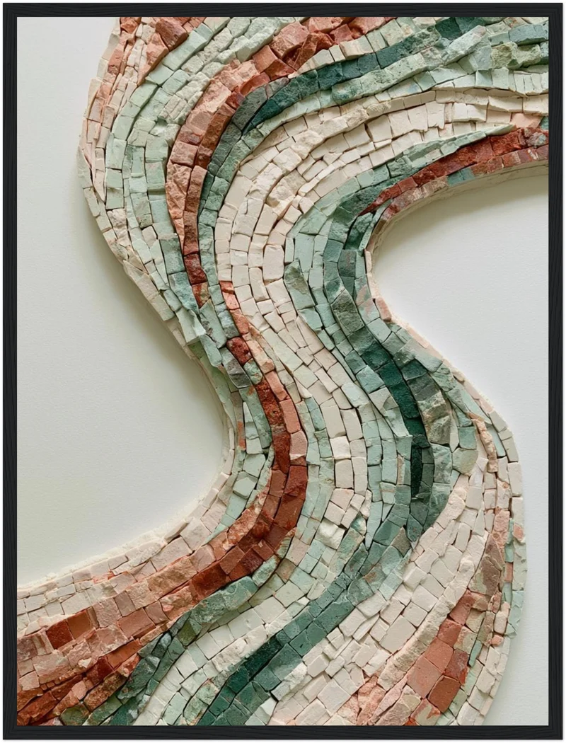 Mosaik Wellen Steinoptik Poster
