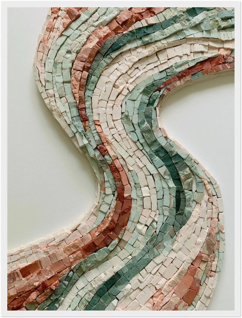 Mosaik Wellen Steinoptik Poster